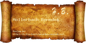 Hollerbach Benedek névjegykártya